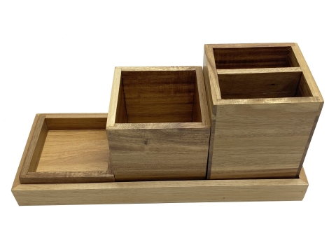  Acacia desk organizer